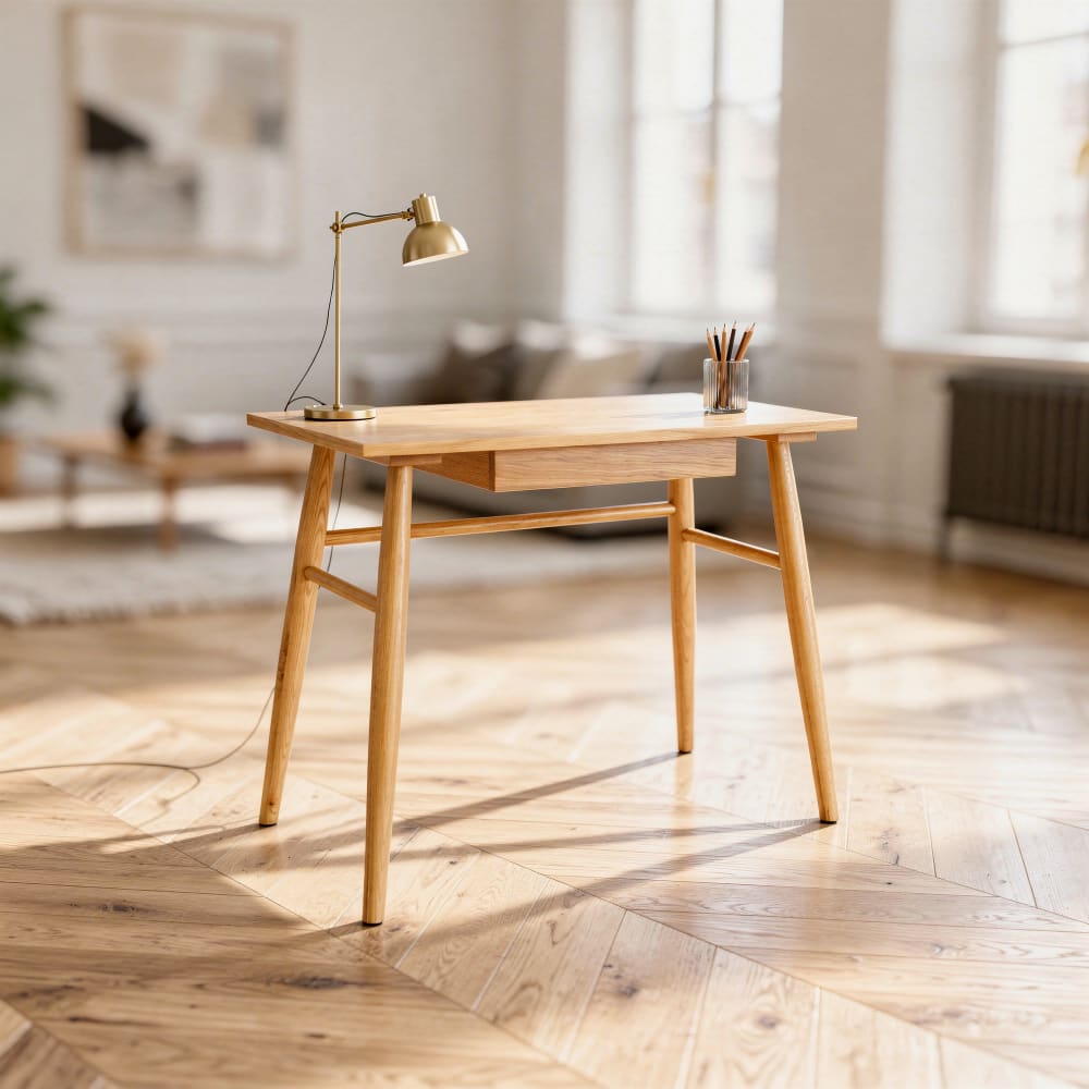Bureau en chêne 1 tiroir style scandinave - Maisons du Monde