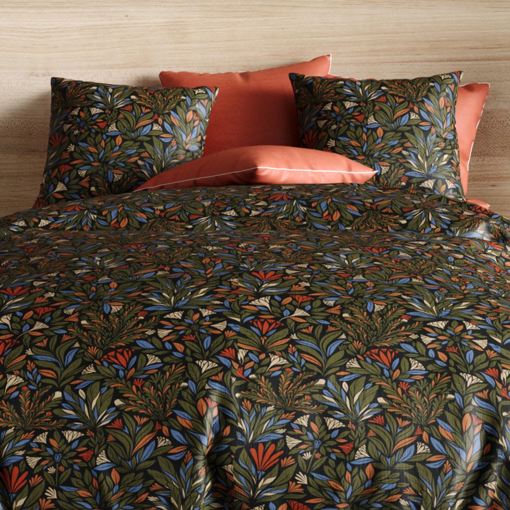 Parure de lit 1 place réversible percale de coton à motifs 140x200 cm — vue 4