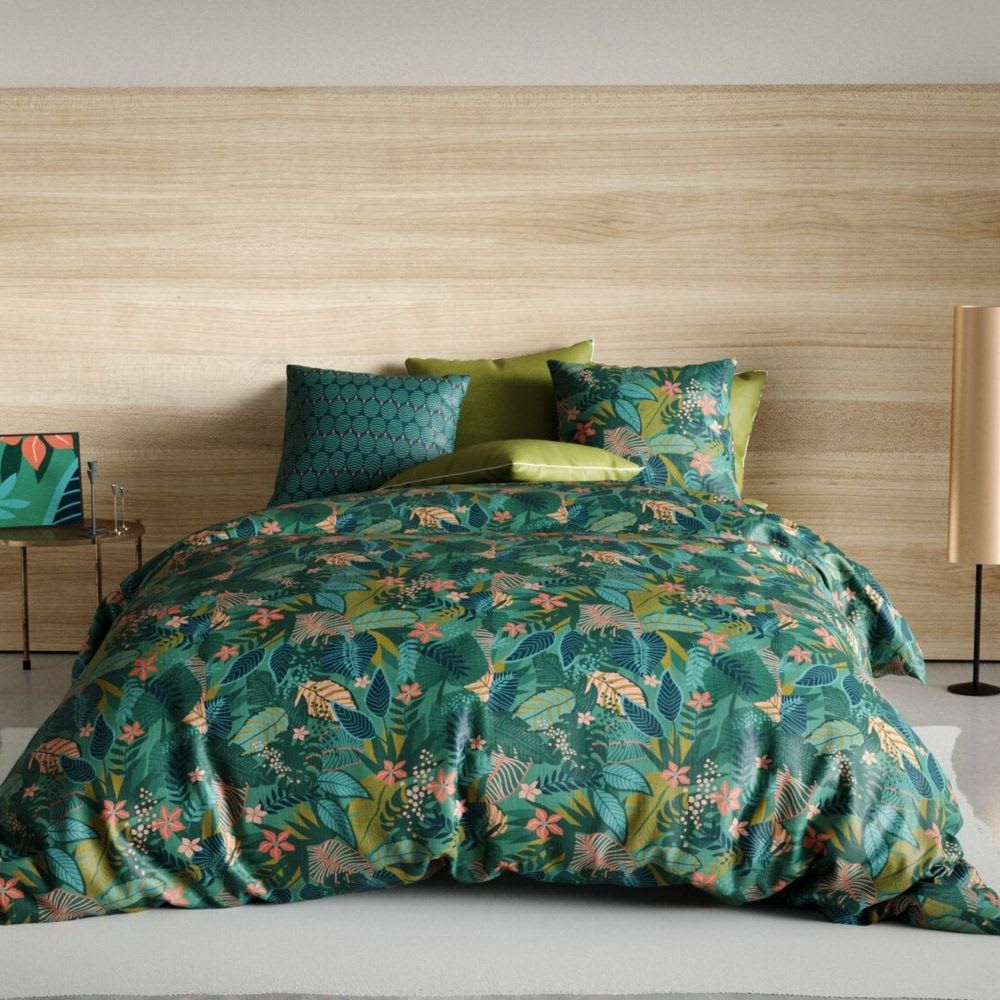 Parure de lit 2 places coton à motifs 220x240 cm