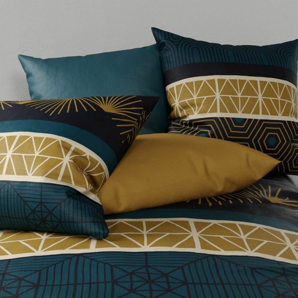 Parure de lit 2 places coton à motifs 240x260 cm - Maisons du Monde