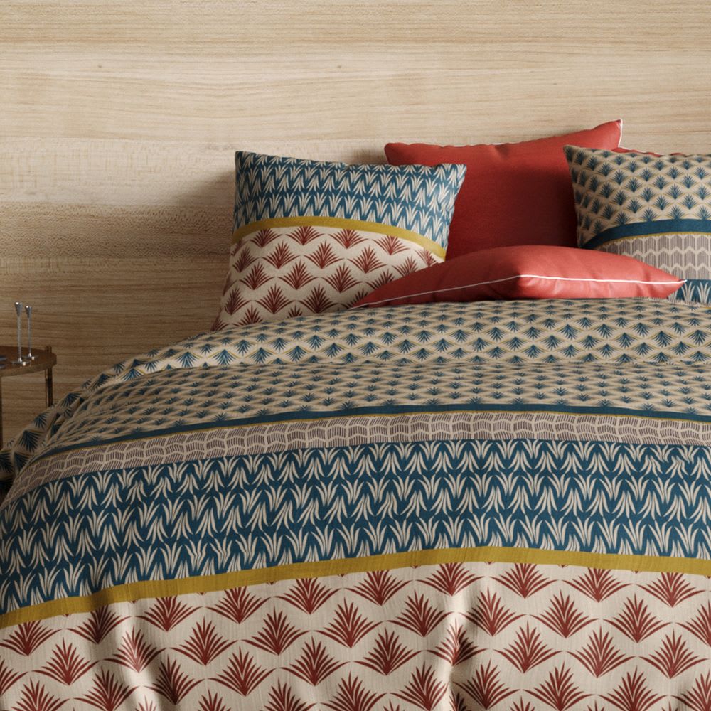 Parure de lit 2 places réversible percale de coton à motifs 220x240 cm — vue 3