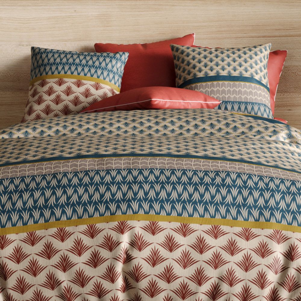 Parure de lit 2 places réversible percale de coton à motifs 220x240 cm — vue 4
