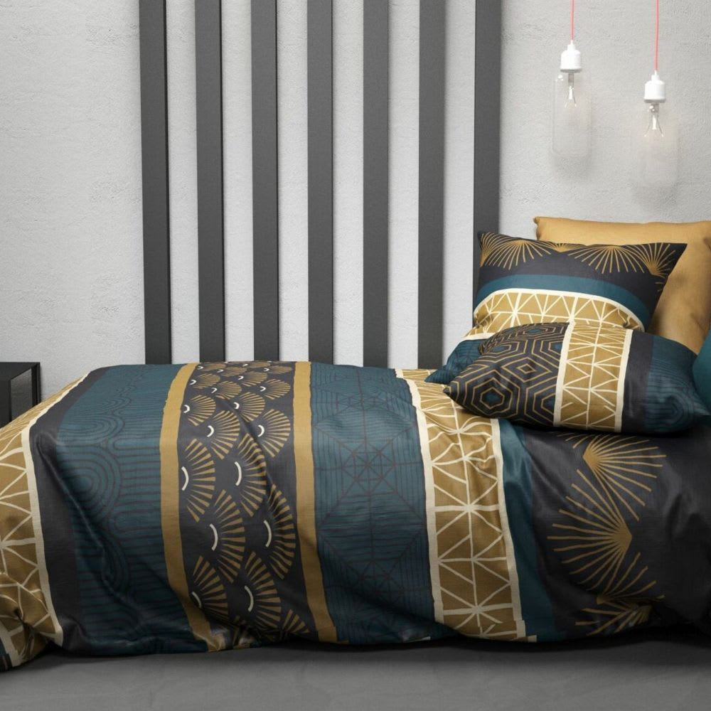 Parure de lit 2 places coton à motifs 220x240 cm