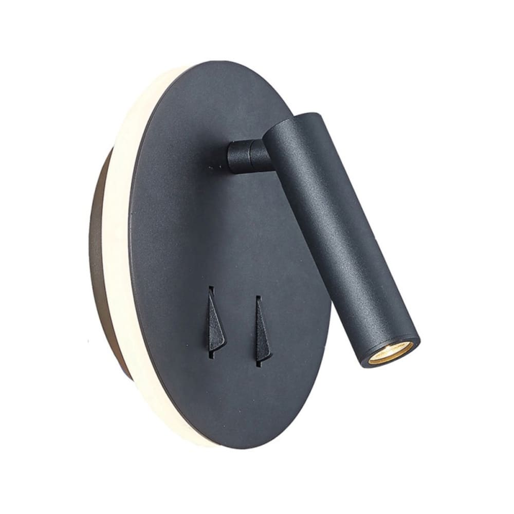 Applique tête de lit led en métal noir mat