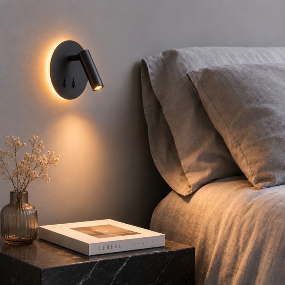 Applique tête de lit led en métal noir mat - Maisons du Monde