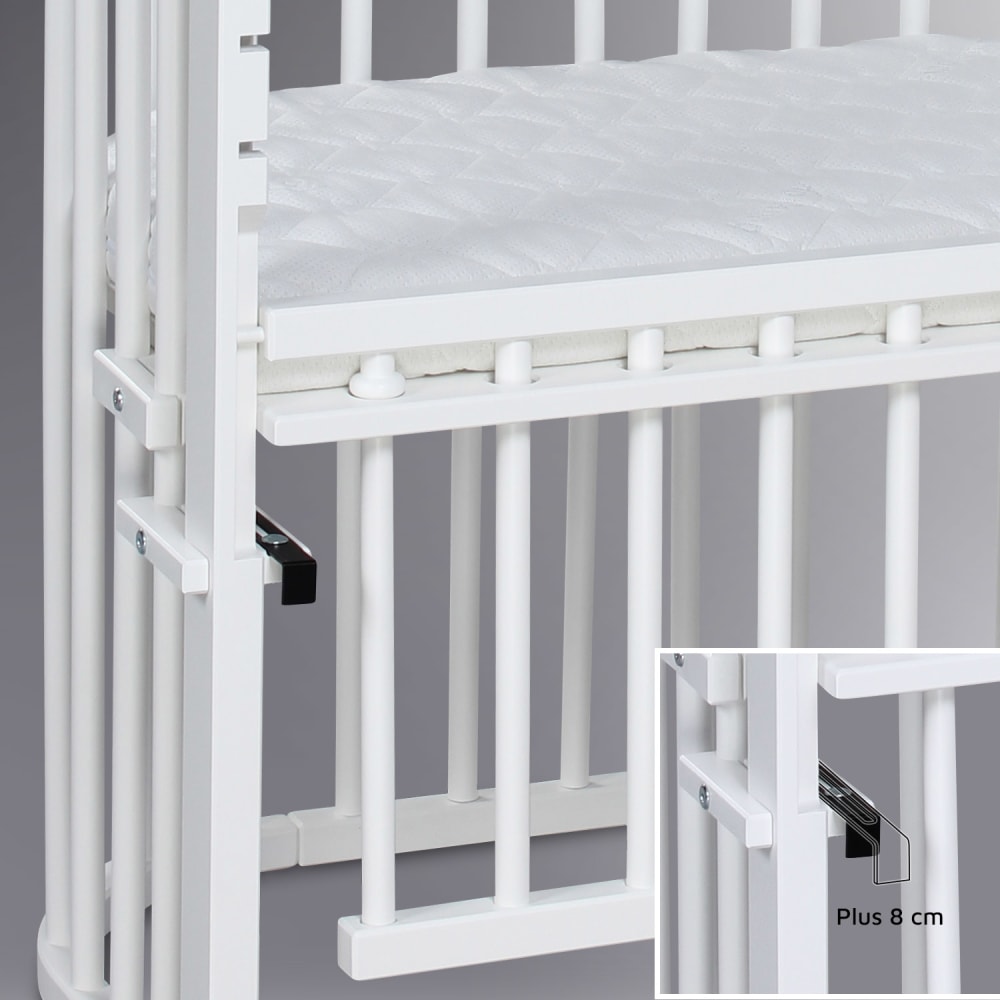 Grand Lit berceau Cododo Blanc avec matelas - Maxi Comfort +