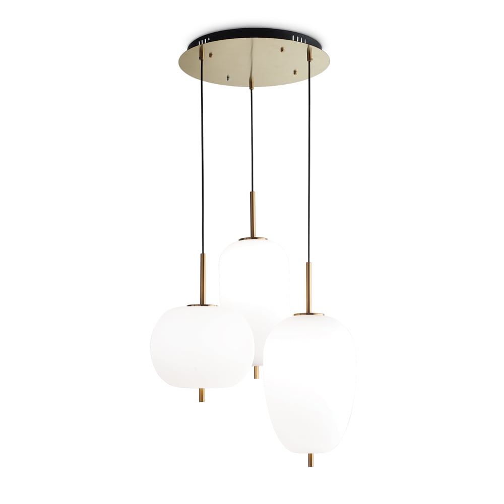 Sospensione Contemporanea Umile Metallo Bianco 3 Luci Led 60,2W 3000K - Modello Contemporaneo - Maisons du Monde