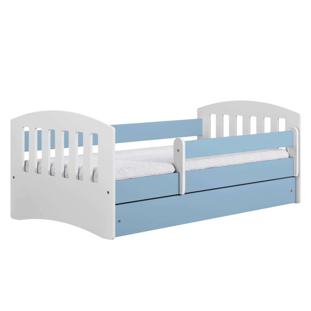 Lit Enfant à barrière 180x80cm avec tiroir et matelas inclus - CLASSIC