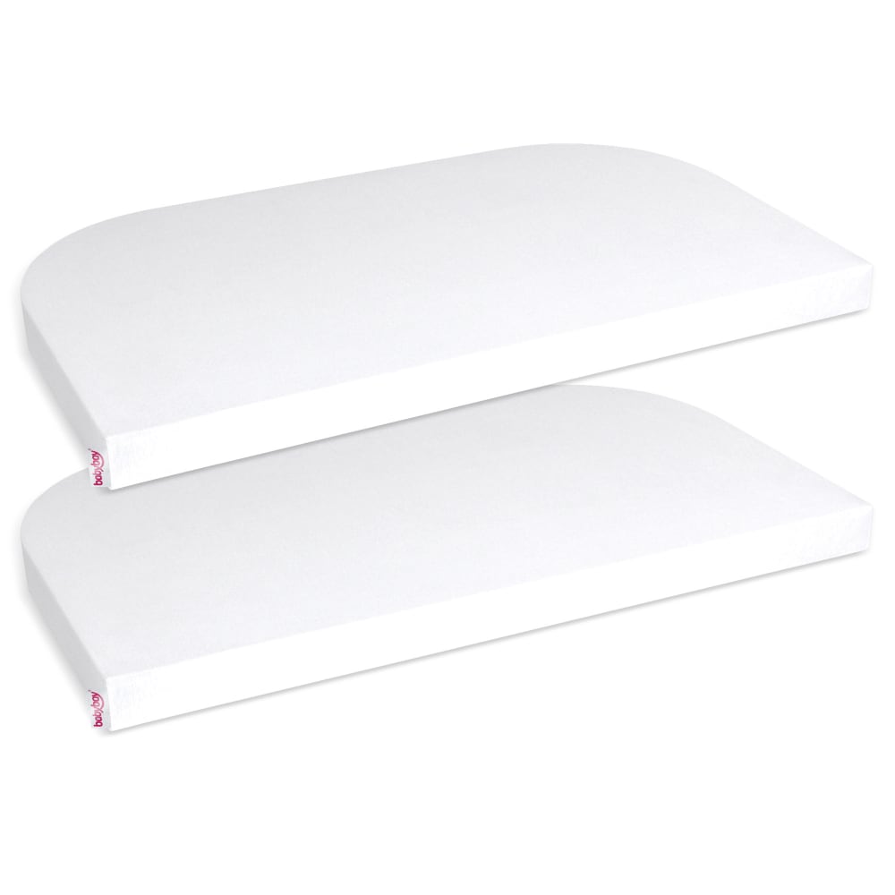 BABYBAY 2er-Set Spannbettlaken für Babybay Cododo Matratze WEISS Öko-Tex Zertifikat BAUMWOLLE Baby
