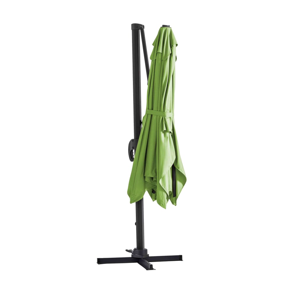 Parasol déporté inclinable et rotatif 2x3 m et 4 dalles lestées vert