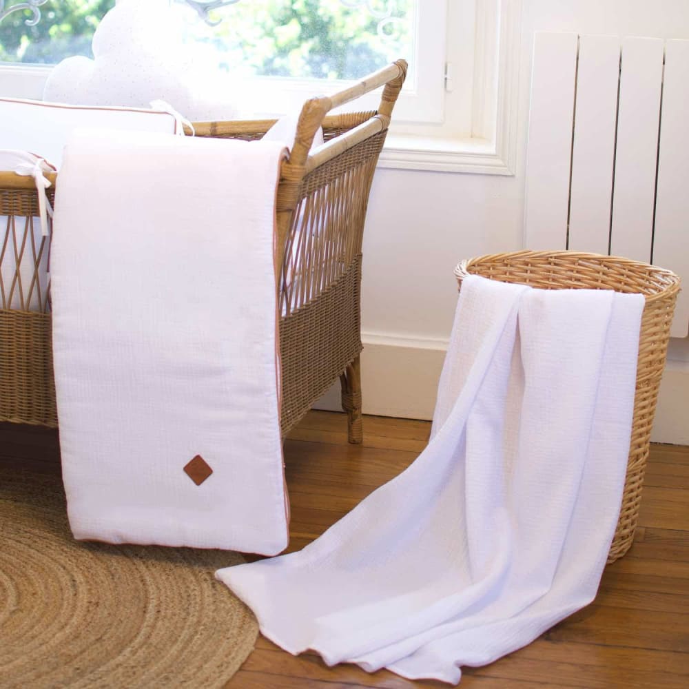 Couverture bébé enfant en gaze de coton blanc 100x70 cm - Maisons du Monde