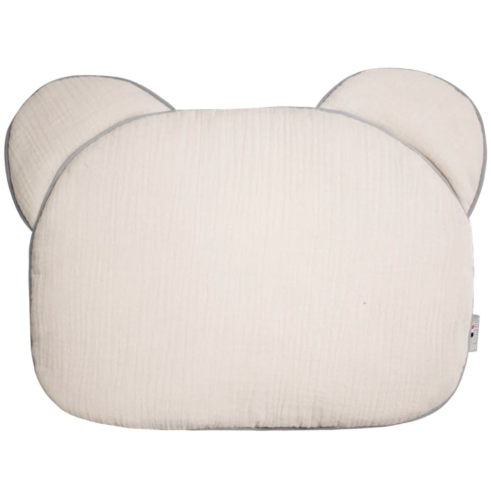 Oreiller bébé plat ourson en gaze de coton  cotton pour enfant