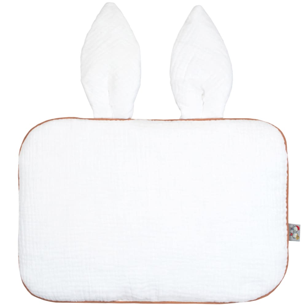 Oreiller bébé plat et réversible en gaze de coton blanc 25x35 cm