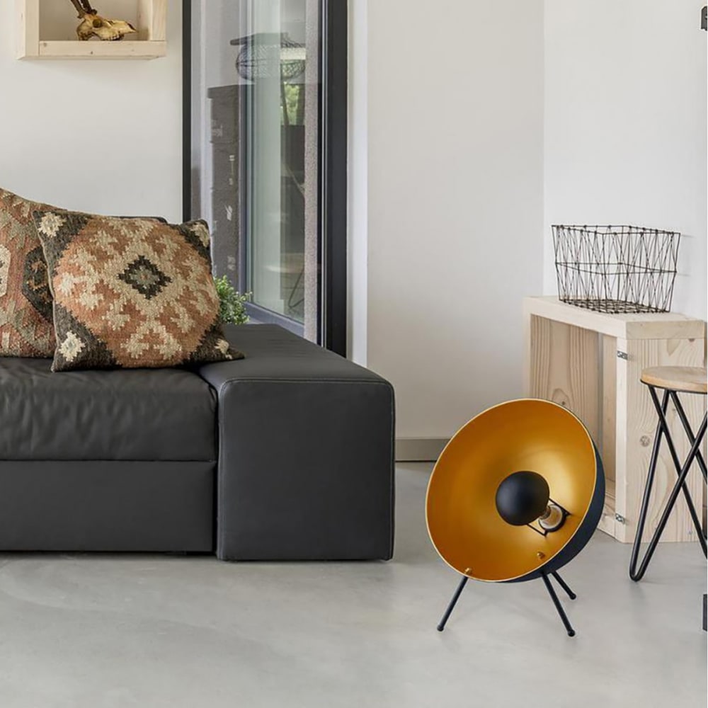 Lampe à poser en métal noir et doré — vue 4