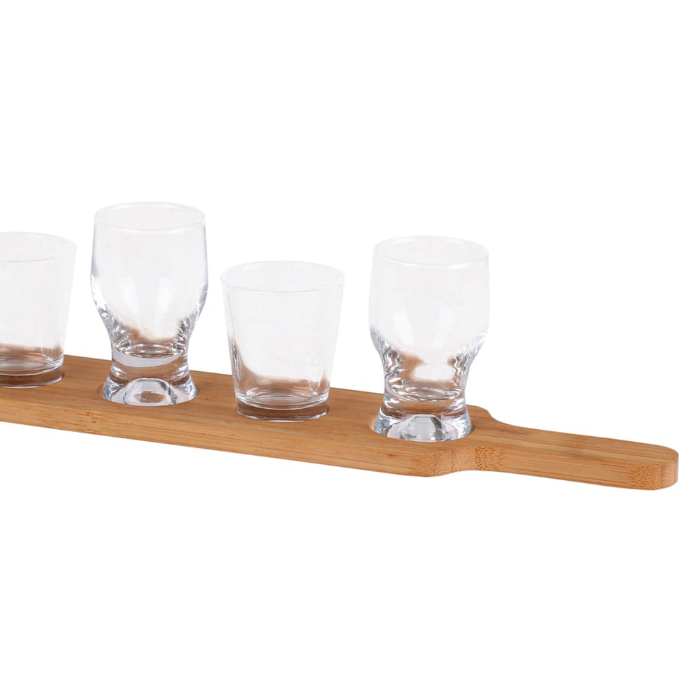 Service à tapas plateau bambou et 6 verrines - 50x7cm - Maisons du Monde