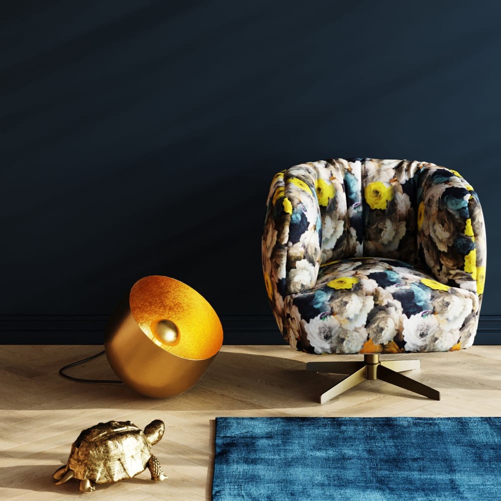 Lampe en acier doré d35 - Maisons du Monde
