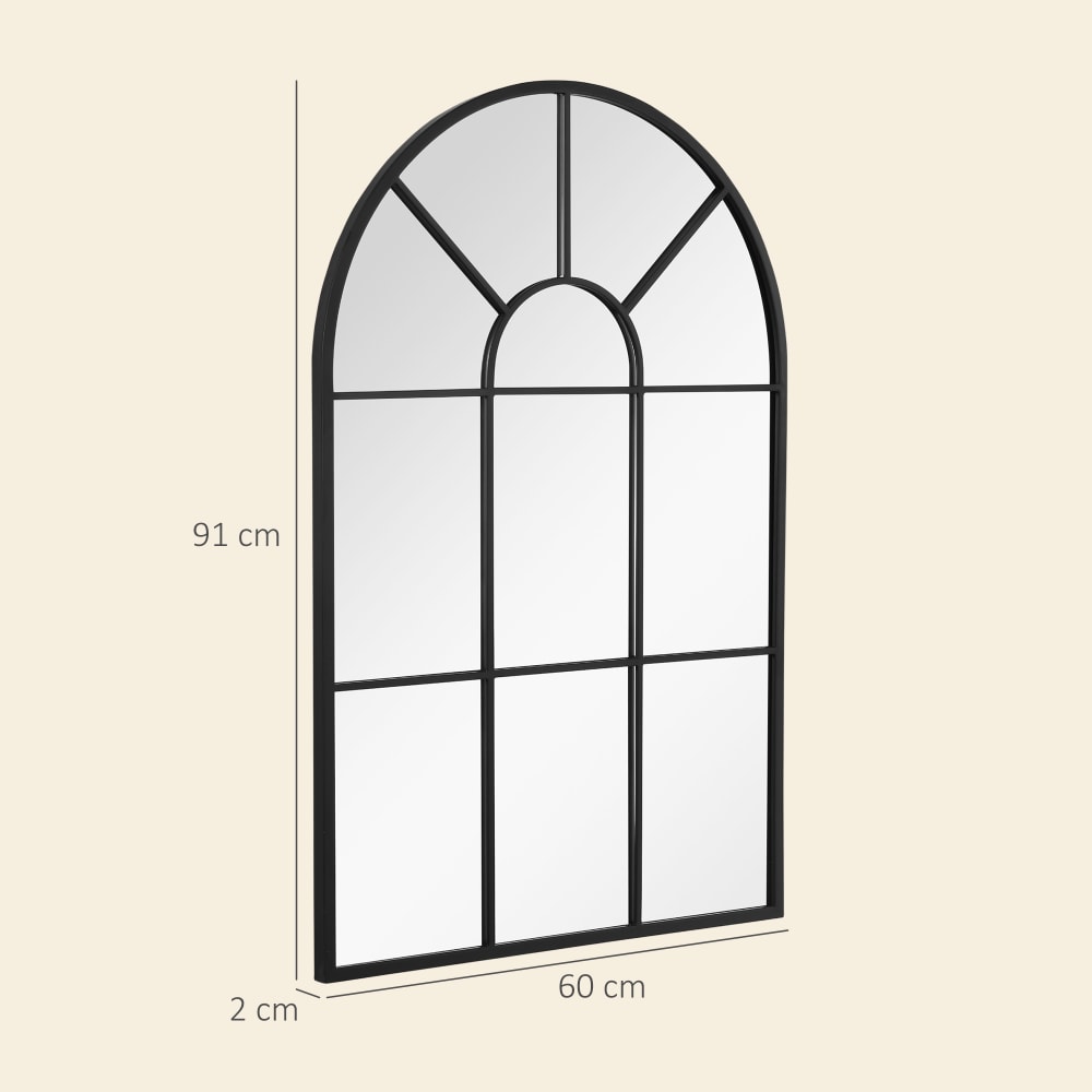 Specchio a muro 91x60 cm per camera da letto e soggiorno nero -