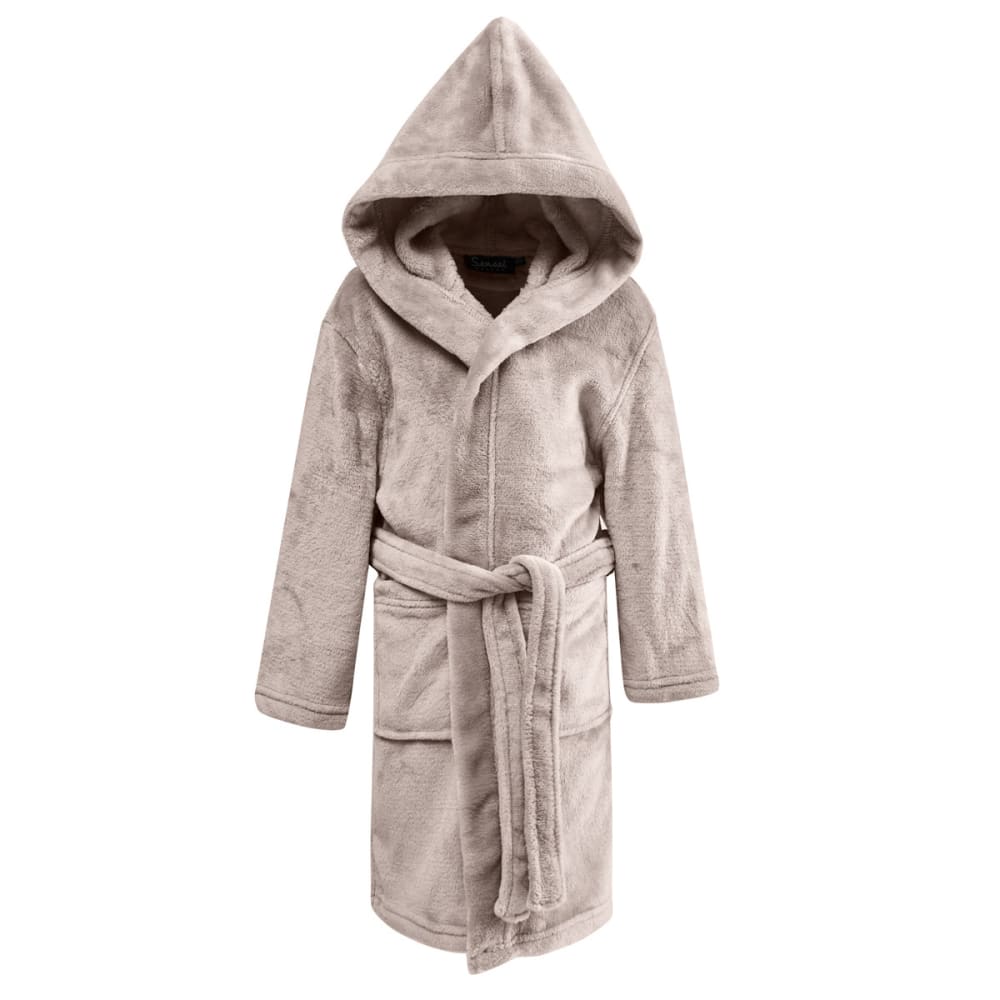 Ppeignoir enfant polaire chaud à capuche sable 02 ans Ppeignoir enfant polaire chaud à capuche sable 02 ans