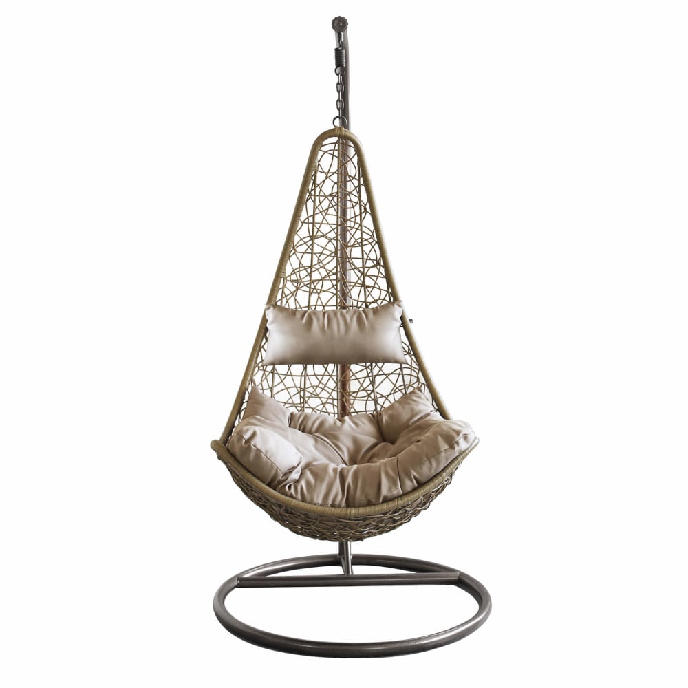 Dondolo in fibra in acciaio marrone 195x82x122 - Modello Contemporaneo - Acciaio