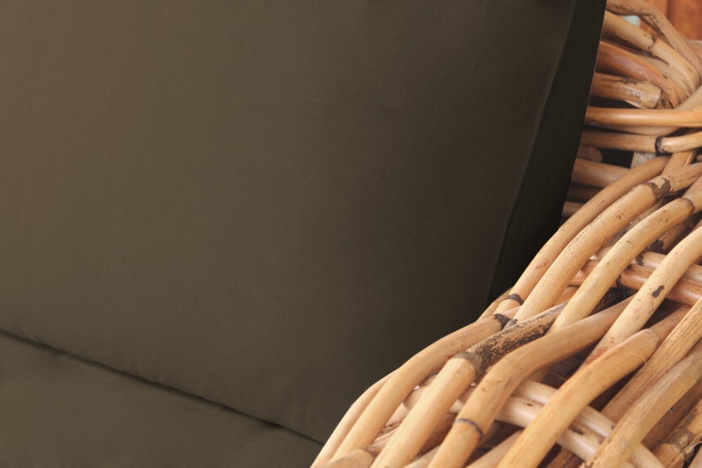 Divano da giardino 3 posti in rattan naturale marrone 104x244x66