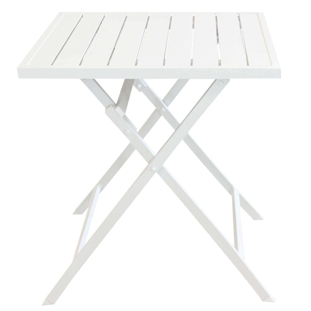 Set tavolo e 2 sedie in alluminio bianco/grigio 70x70x73 - Alluminio