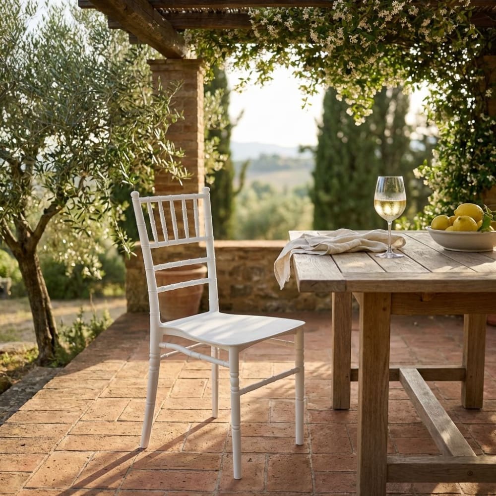 Sedia vintage in polipropilene e resina bianca - Milani Home