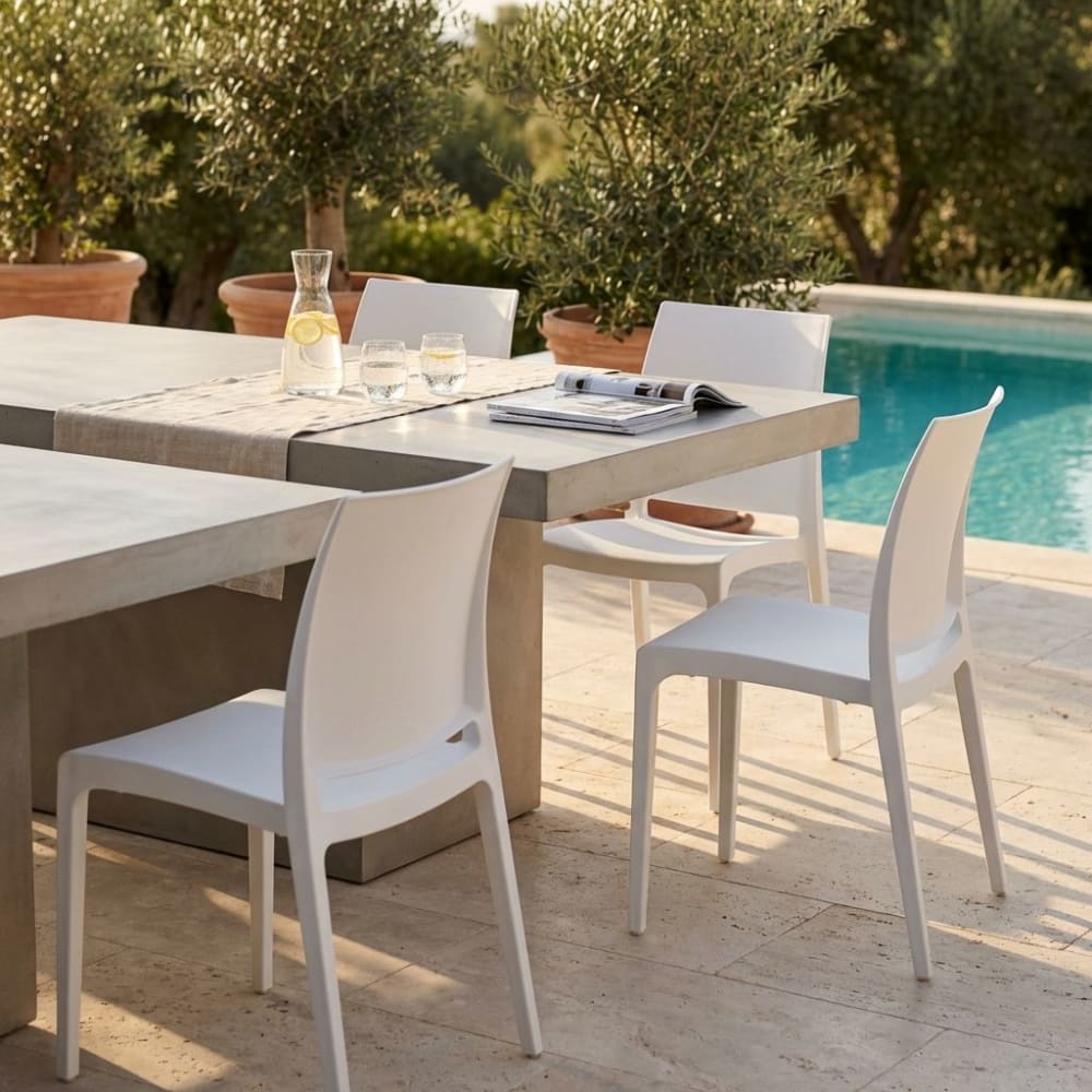 Sedia da giardino in polipropilene bianco 46x54x80 - Milani Home