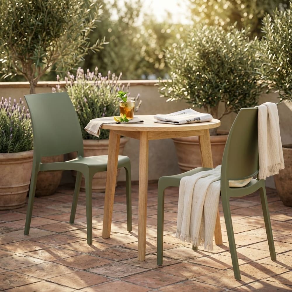 Sedia da giardino in polipropilene verde 46x54x80 - Milani Home