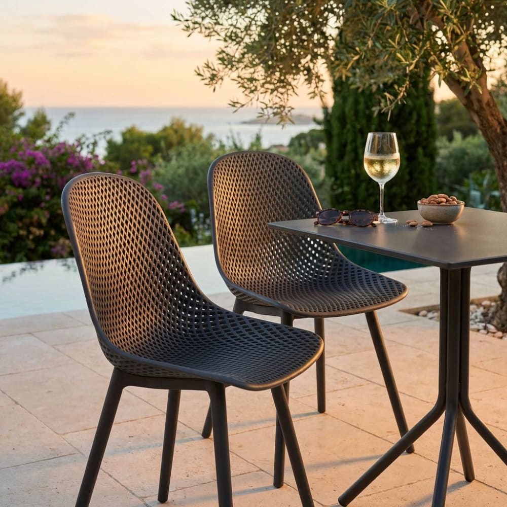 Sedia in plastica antracite 55x46.5x85 - Milani Home