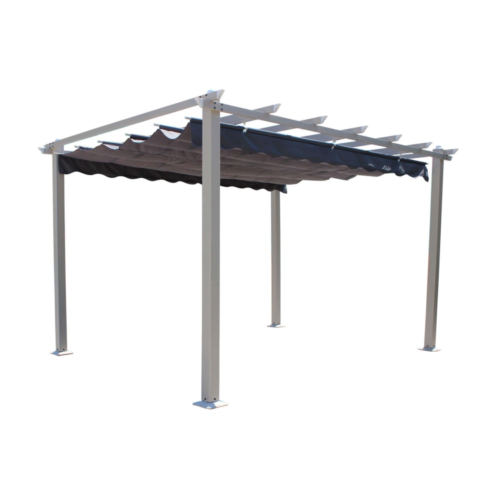 Gazebo in alluminio/poliestere tortora/grigio 400x300x240 - Alluminio
