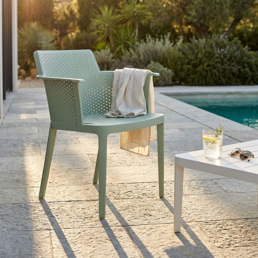 Poltrona in polipropilene verde menta 60x58x76.5 - Milani Home