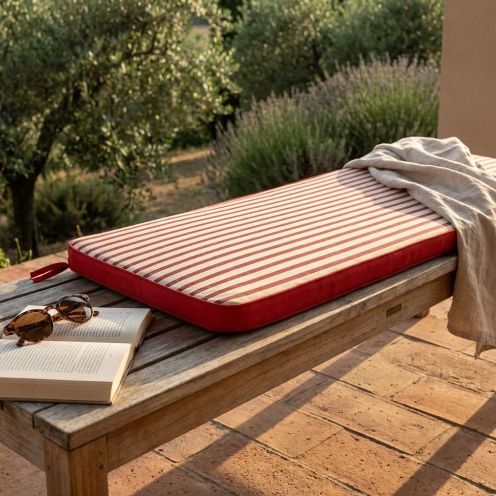 Cuscino in poliestere rosso/beige 110x45x4 - Milani Home