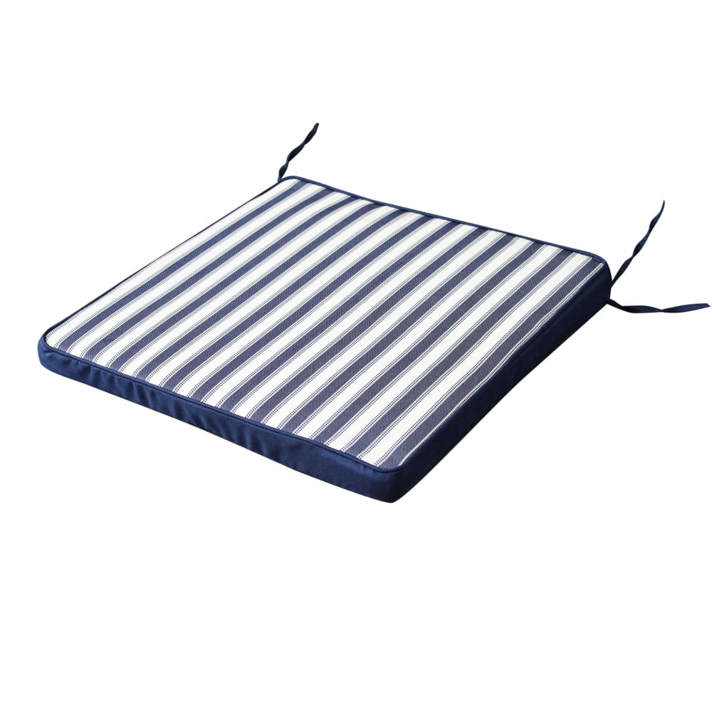 Cuscino in poliestere blu/bianco 40x40x4 - Blu - PES - Poliestere