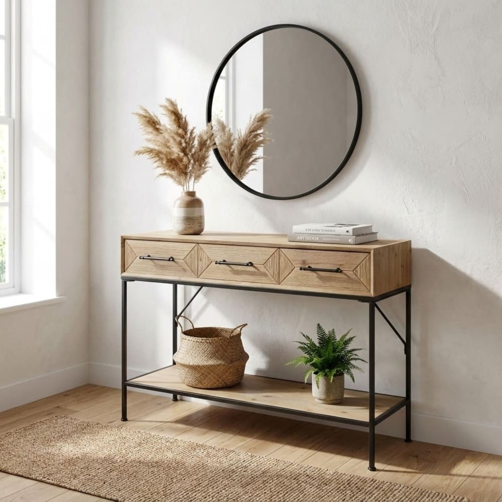 Consolle per ingresso in legno marrone 106 x 76 cm - Milani Home