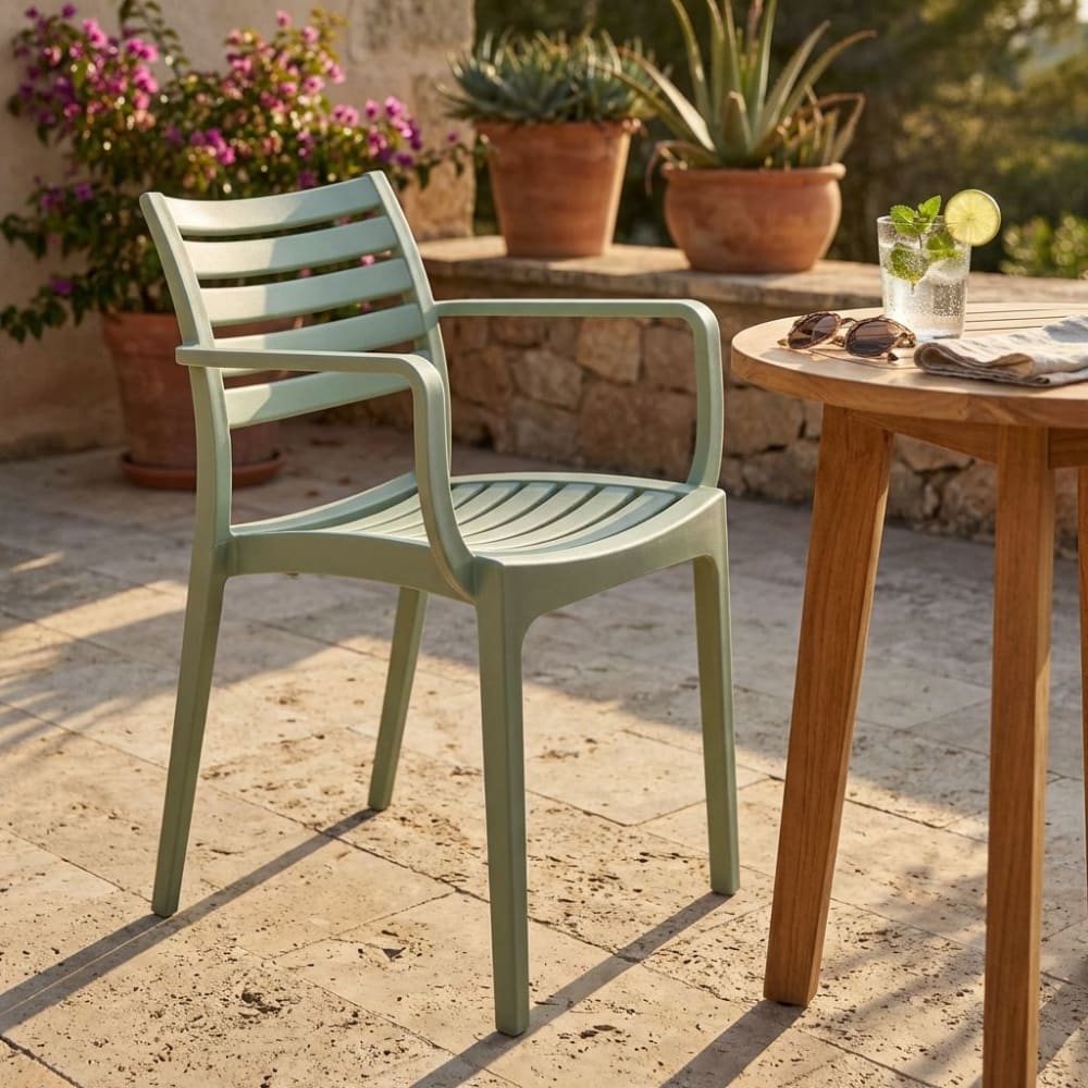 Poltrona in polipropilene verde 58.5x55.2x84 - Milani Home