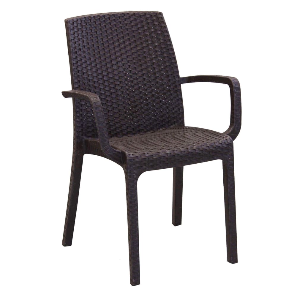 Poltrona da giardino in wicker marrone 57x59x86 - Marrone - Rattan
