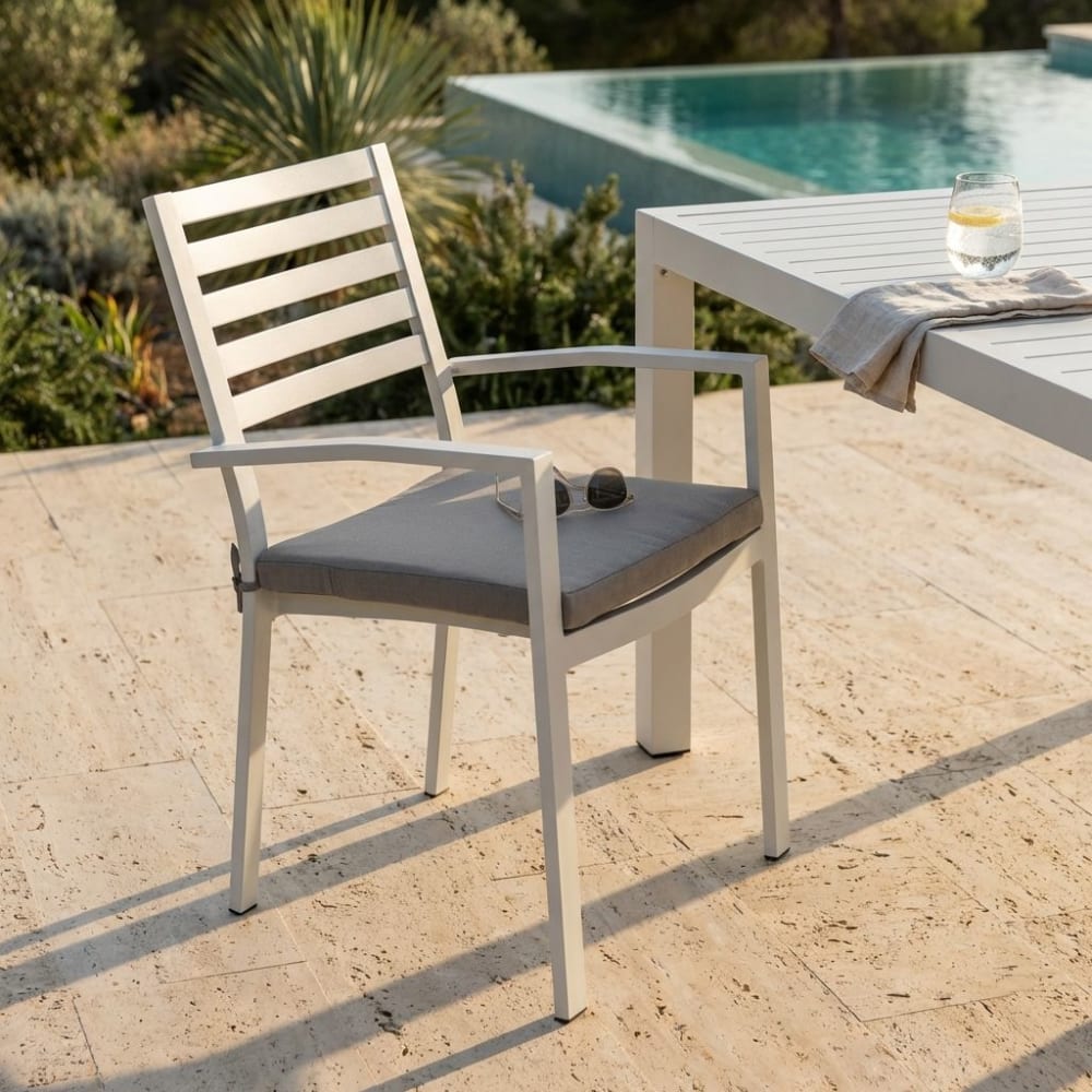 Poltrona in alluminio tortora 55.5x61x85 - Milani Home