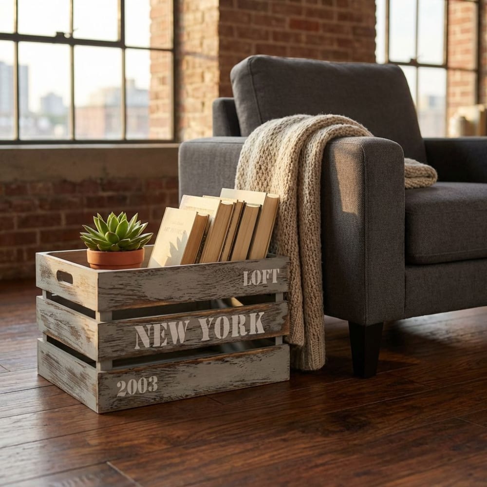 Set di 3 cassette in legno grigie - Milani Home