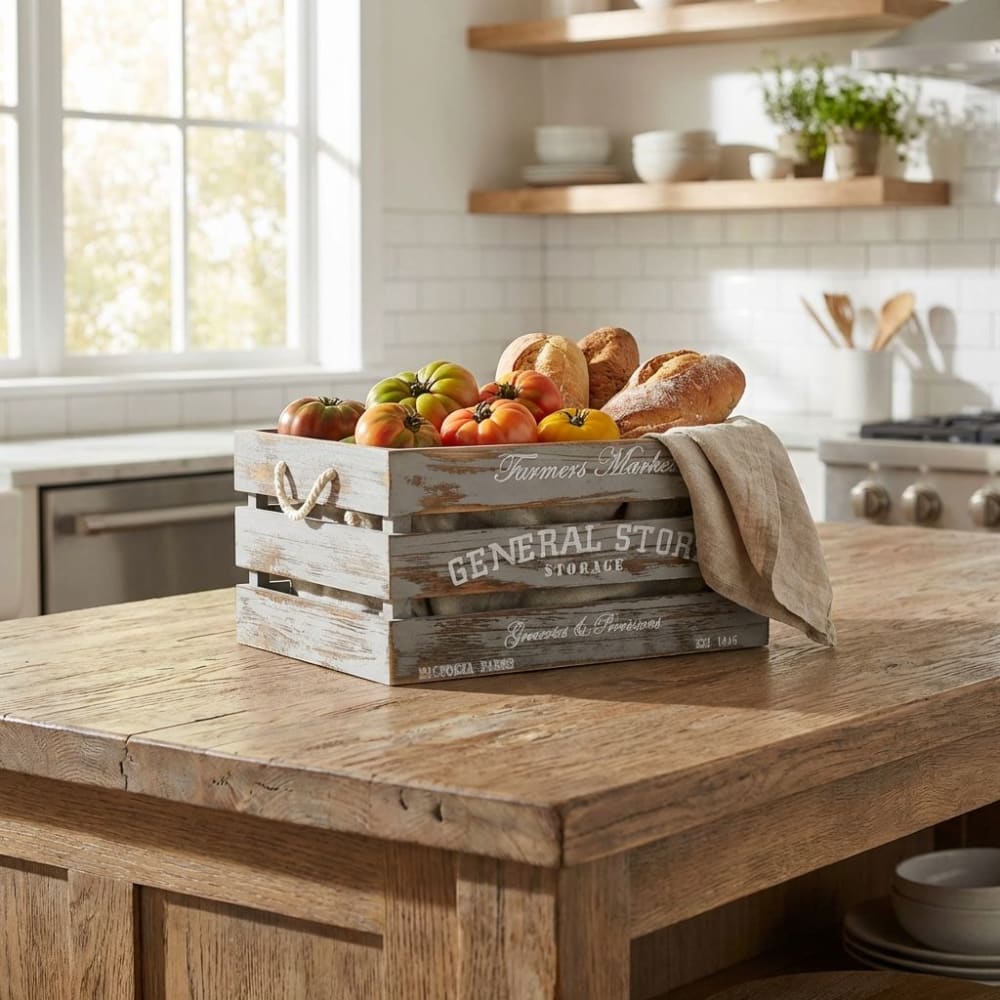 Set di 4 cassette in legno grigie - Milani Home