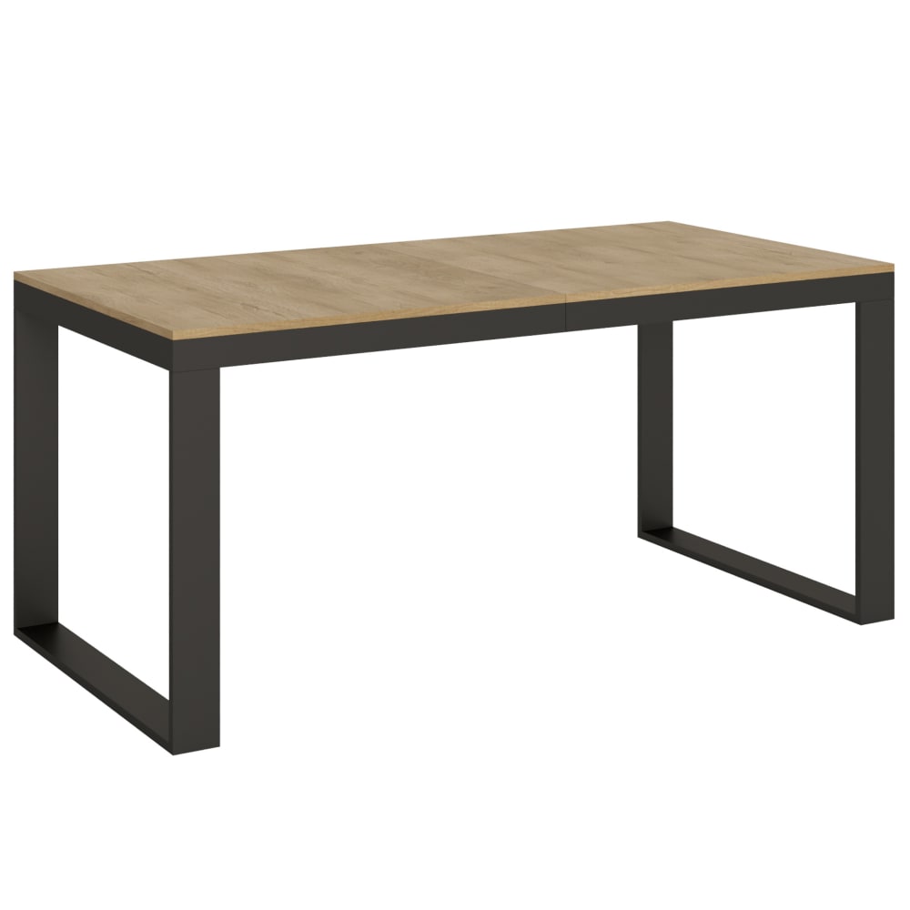 Itamoby Ausziehtisch 90x180/440 cm in Holzoptik Eiche Natur, Eisen style modern Braun Spanplatte