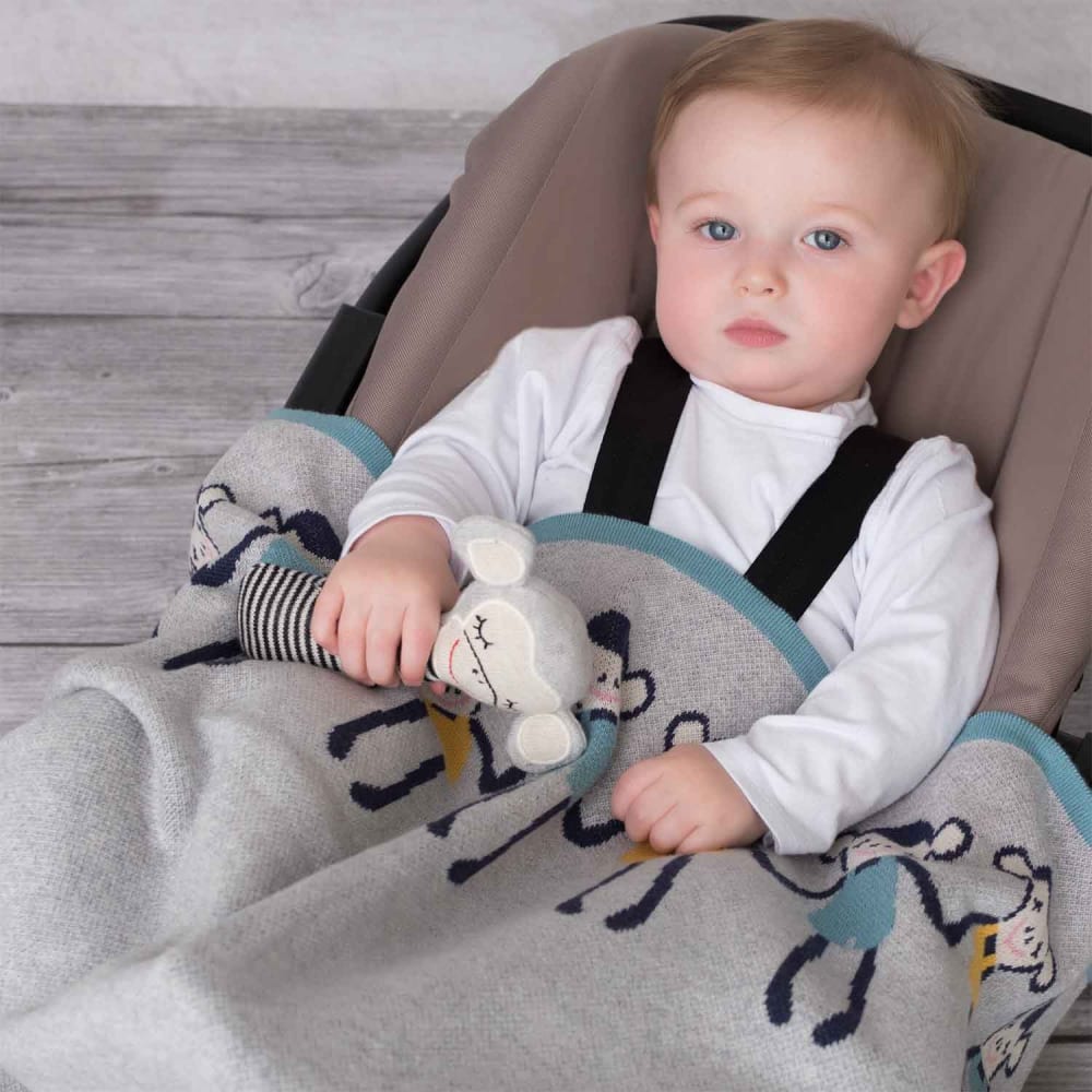 Bio-babydecke aus gots-zertifizierter baumwolle grau - Maisons Du