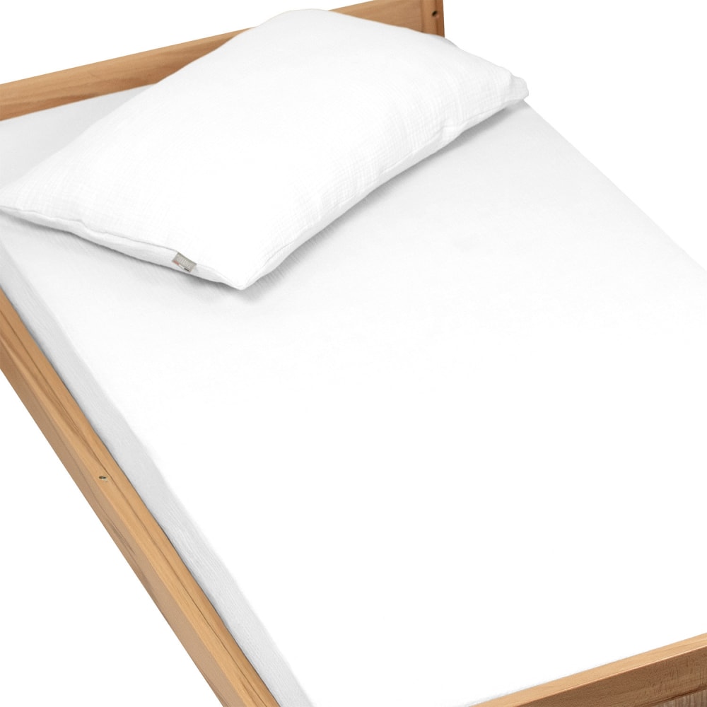 Drap housse gaze de coton blanc 70x140 cm Drap housse gaze de coton blanc 70x140 cm
