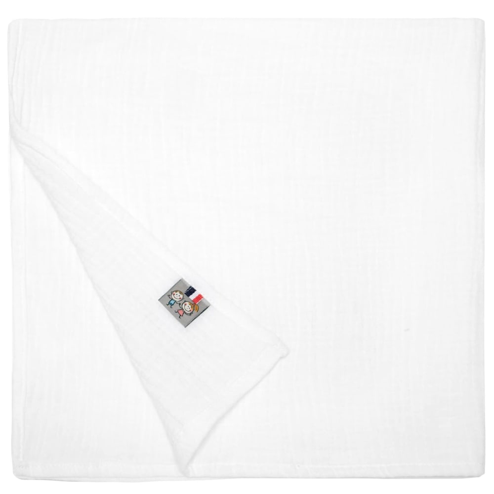 Lange bébé en gaze de coton blanc 60x60 cm Lange bébé en gaze de coton blanc 60x60 cm