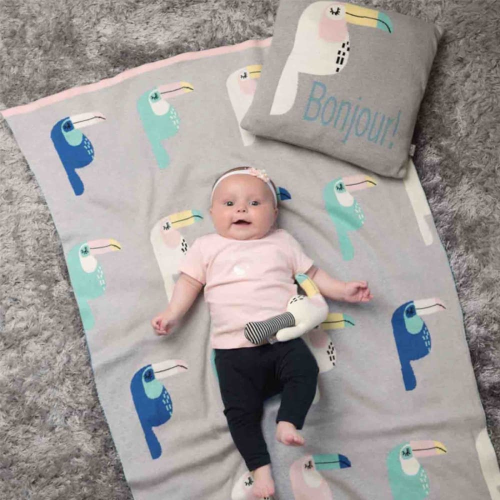Bio-baumwolldecke für babys tukan grau - Maisons Du Monde