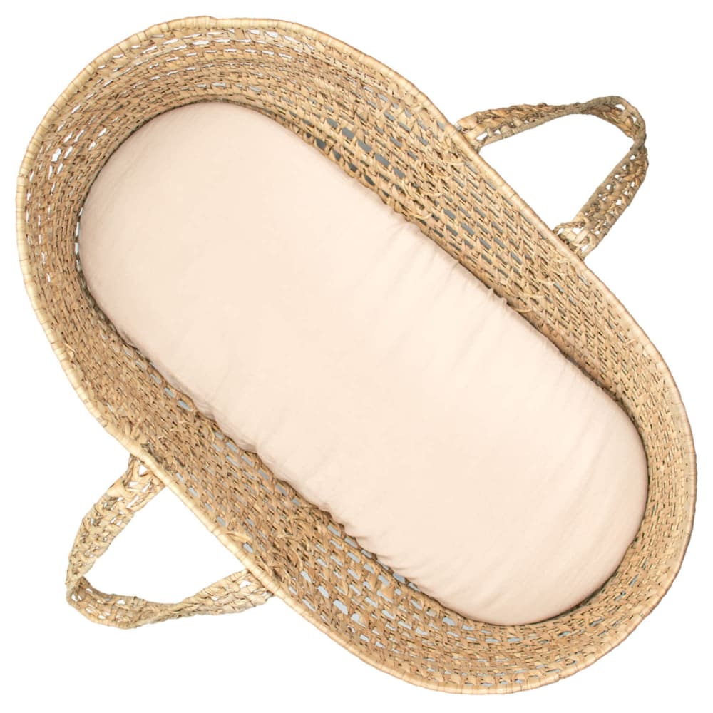 Drap housse couffin bébé gaze de coton beige 70x30 cm Drap housse couffin bébé gaze de coton beige 70x30 cm
