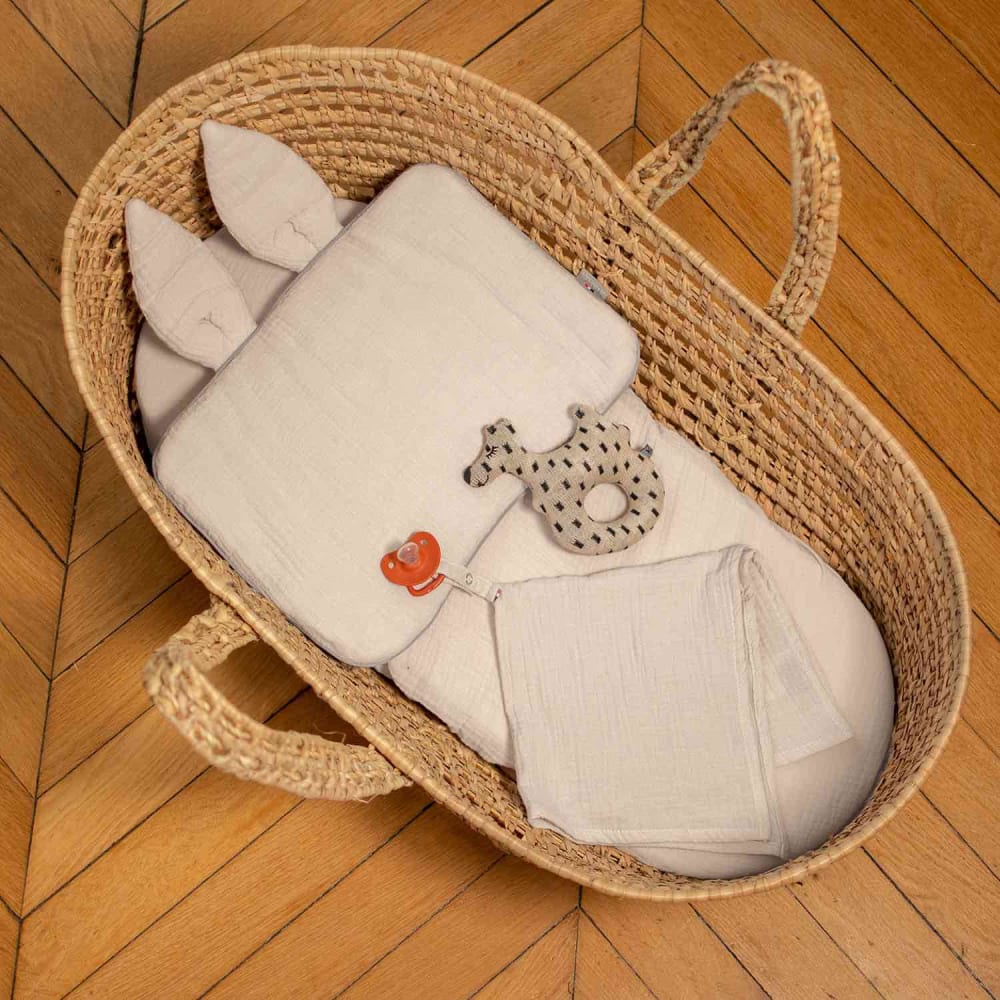 Drap housse couffin bébé gaze de coton beige 70x30 cm - Maisons du Monde