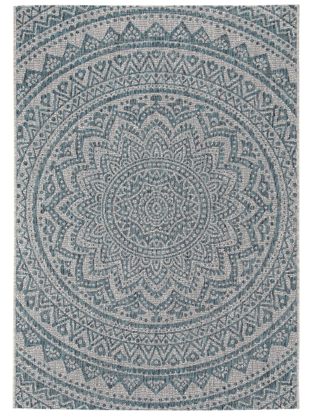 Alfombra de exterior & interior beige/azul 200x290