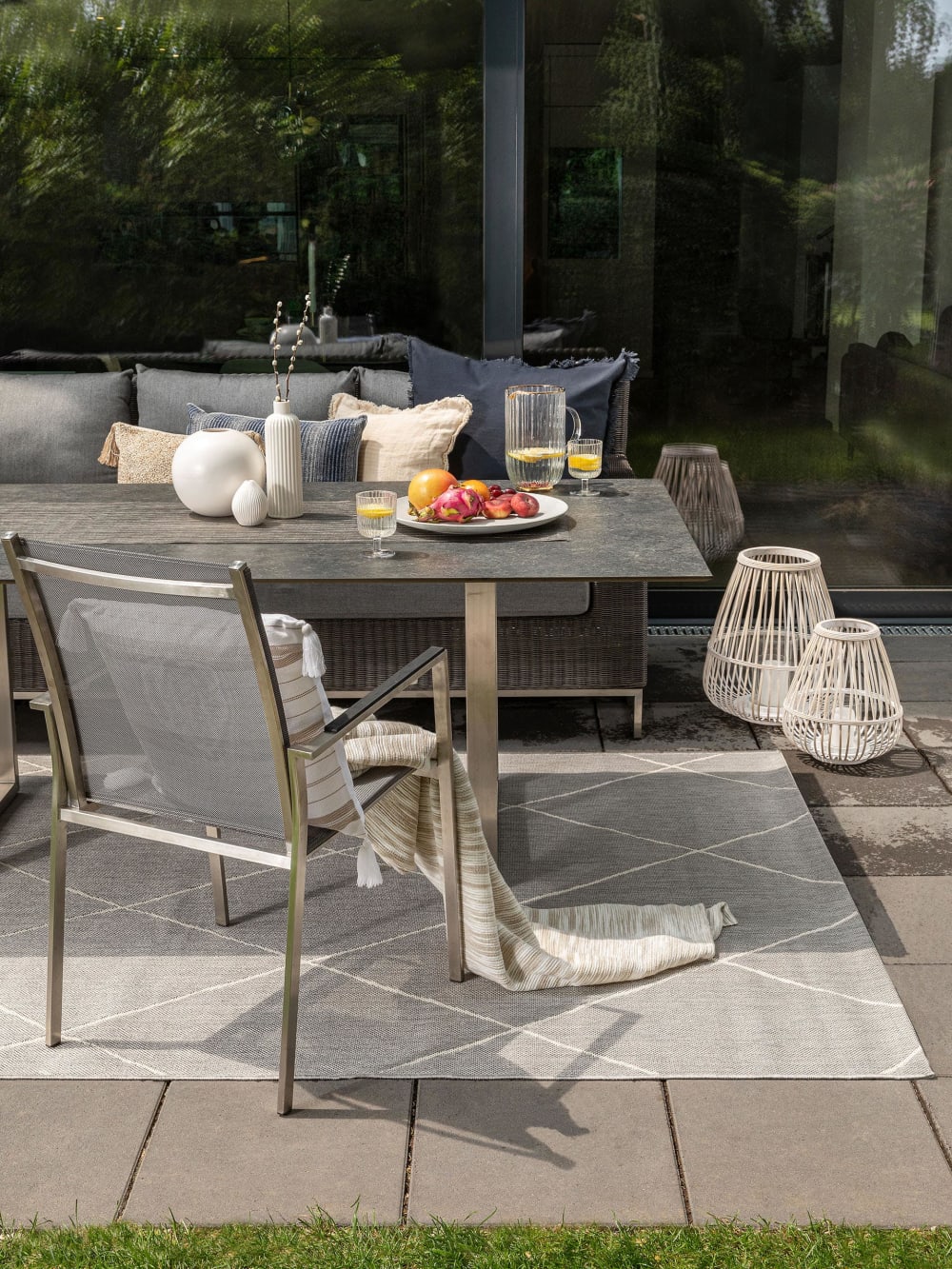Tappeto per interno ed esterno grigio 140x200 - Benuta