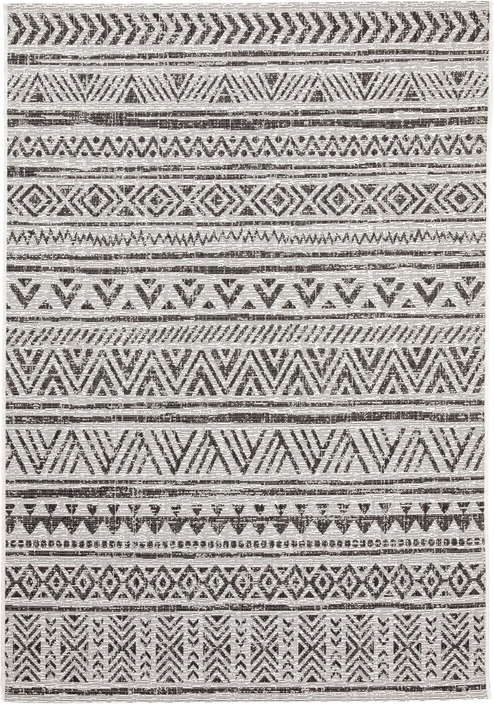 Alfombra de exterior & interior blanco y negro 200x290