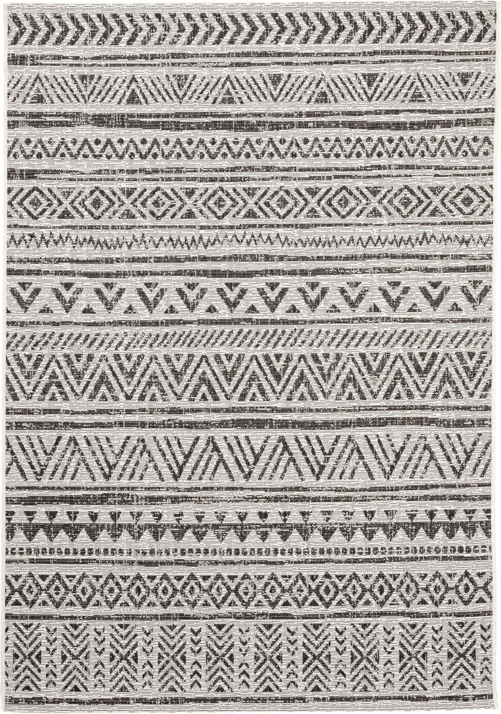 Tapis d'extérieur & intérieur blanc & noir 200x290